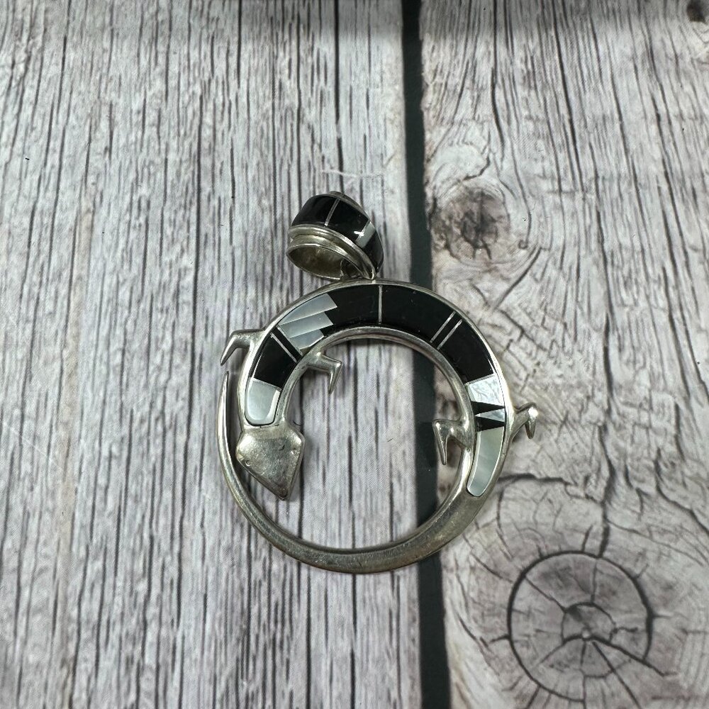 Sterling Silver Navajo Lizard Pendant